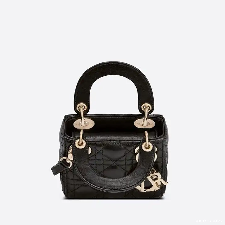 Cheap Lady Cannage Bag Lambskin Black Dior Micro 0505 Hot Sale